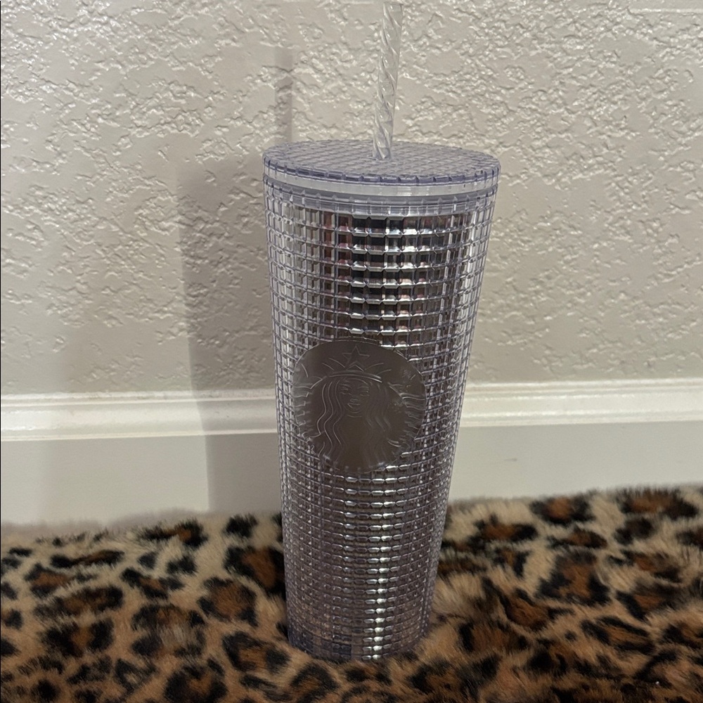 Starbucks 24oz Silver Tumbler with Straw